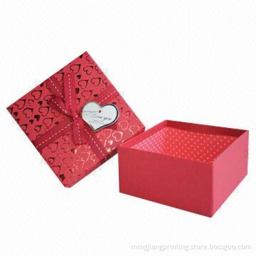 Valentine's Day Gift Box with Hot Stamping and Ribbon Bow